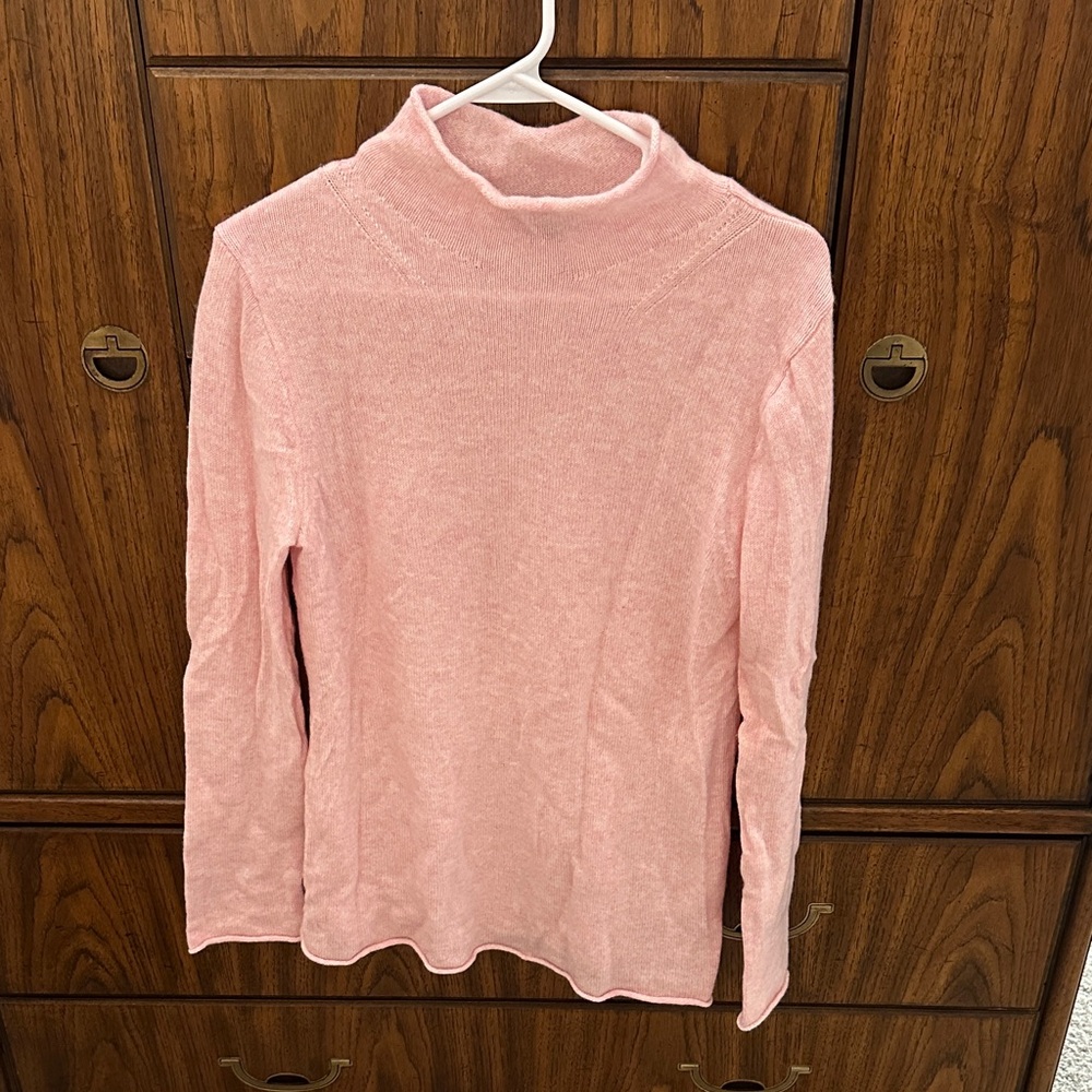 J. Crew Light Pink Mock Neck Wool/Cashmere Sweater M